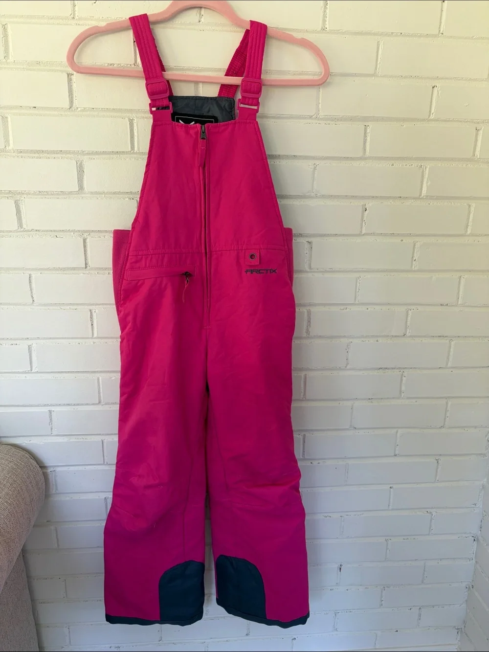 Arctix Girls Bright Magenta Ski Bib Overalls size small 7/8